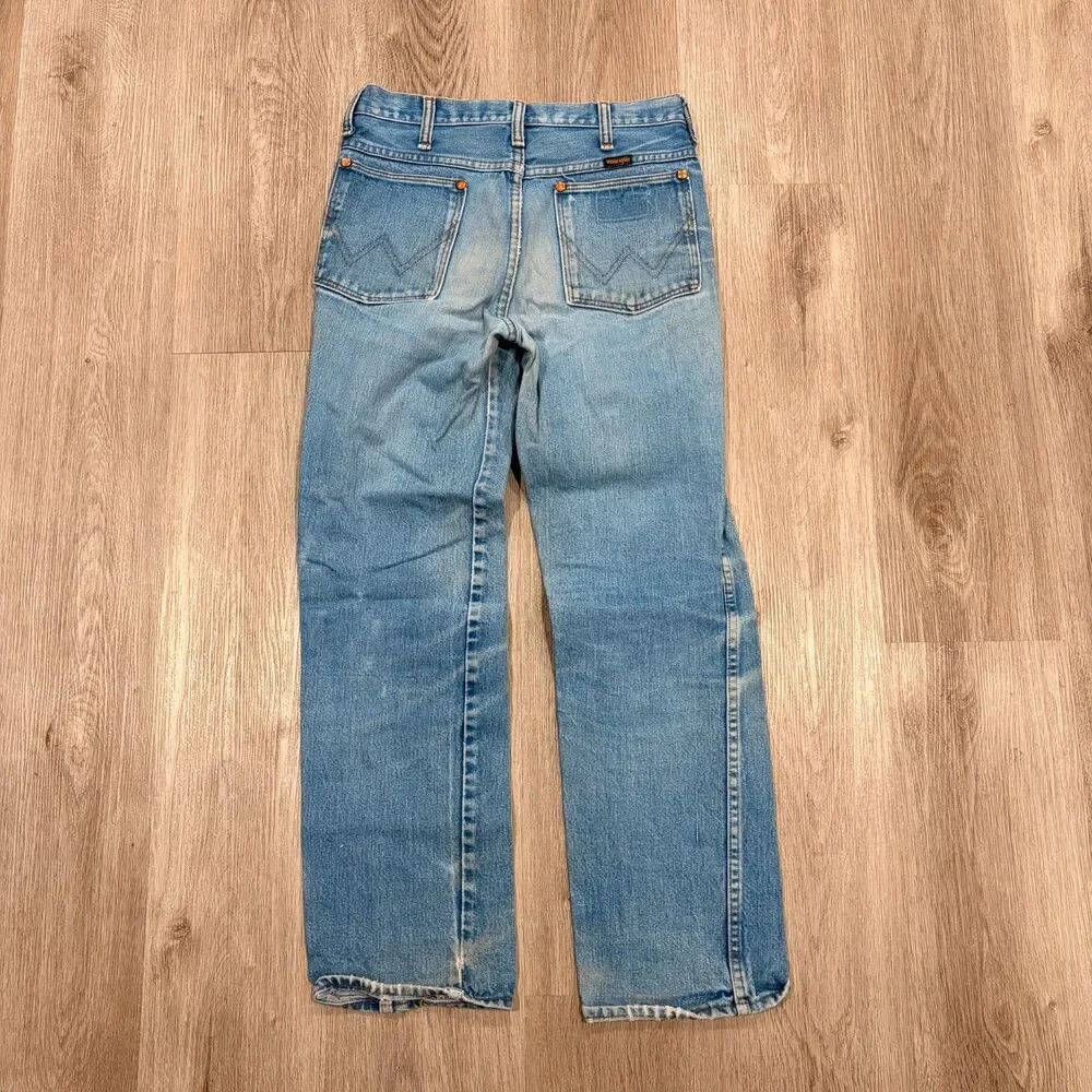 Vintage Wrangler Jeans Mens 28x26.5 Blue Faded Slim Fit Cowboy Cut 936DEN USA